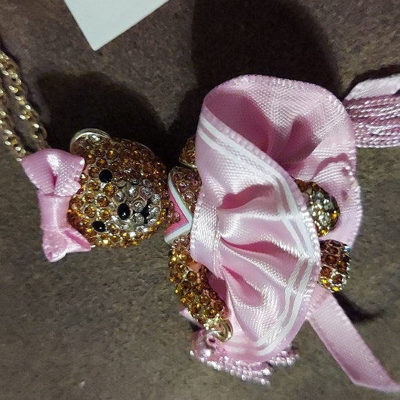 Betsey Johnson Cheerleader Bear 30" Necklace - Picture 3 of 4